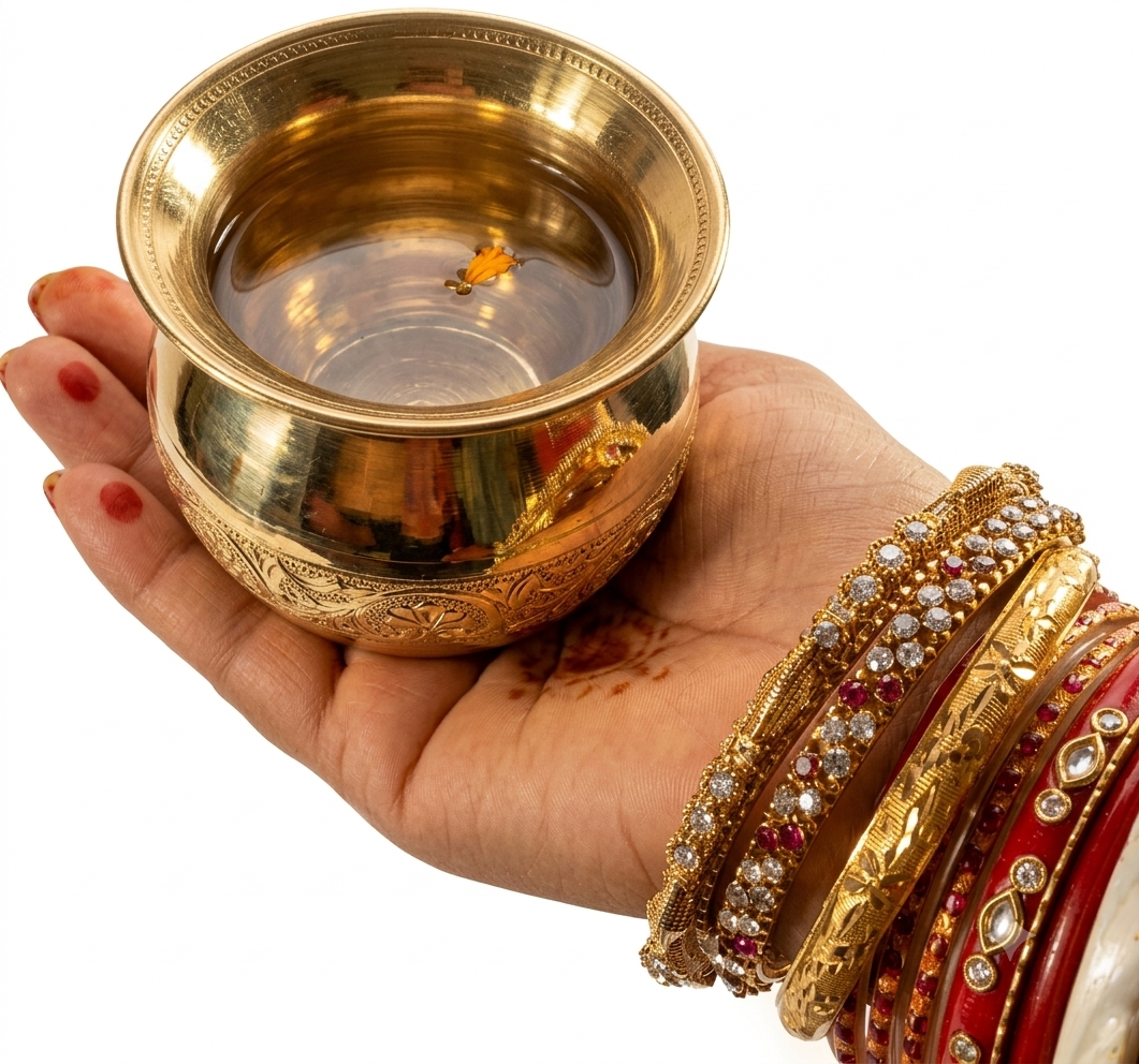 Brass candle holder with glass shade